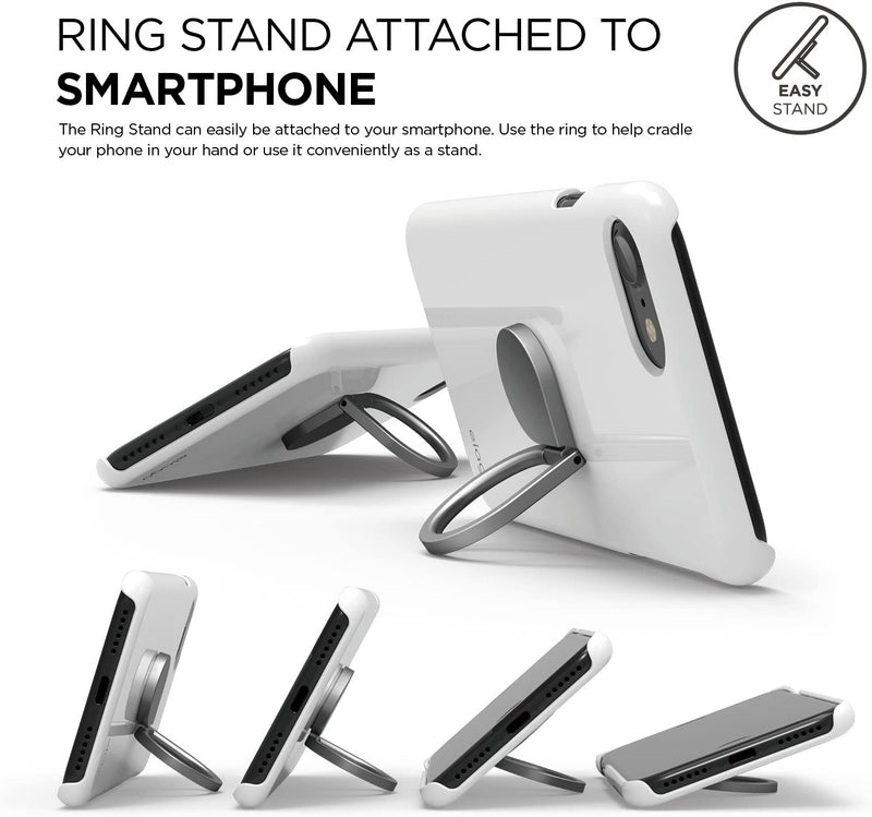 Elago Ring Holder -Grip and Stand - Dark Gray [V] - مسكة خاتم + ستاند - 360