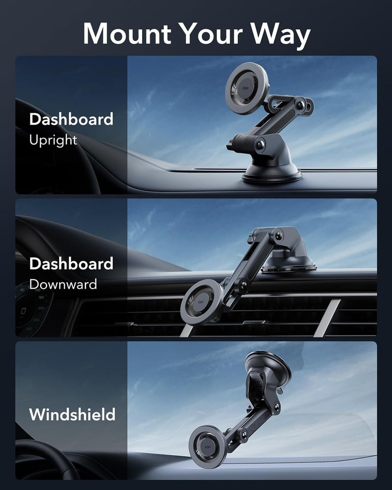 ESR HaloLock Dashboard Phone Mount [V] - ستاند سيارة ماغ سيف - على الجام + الديكور - ذراع طويل