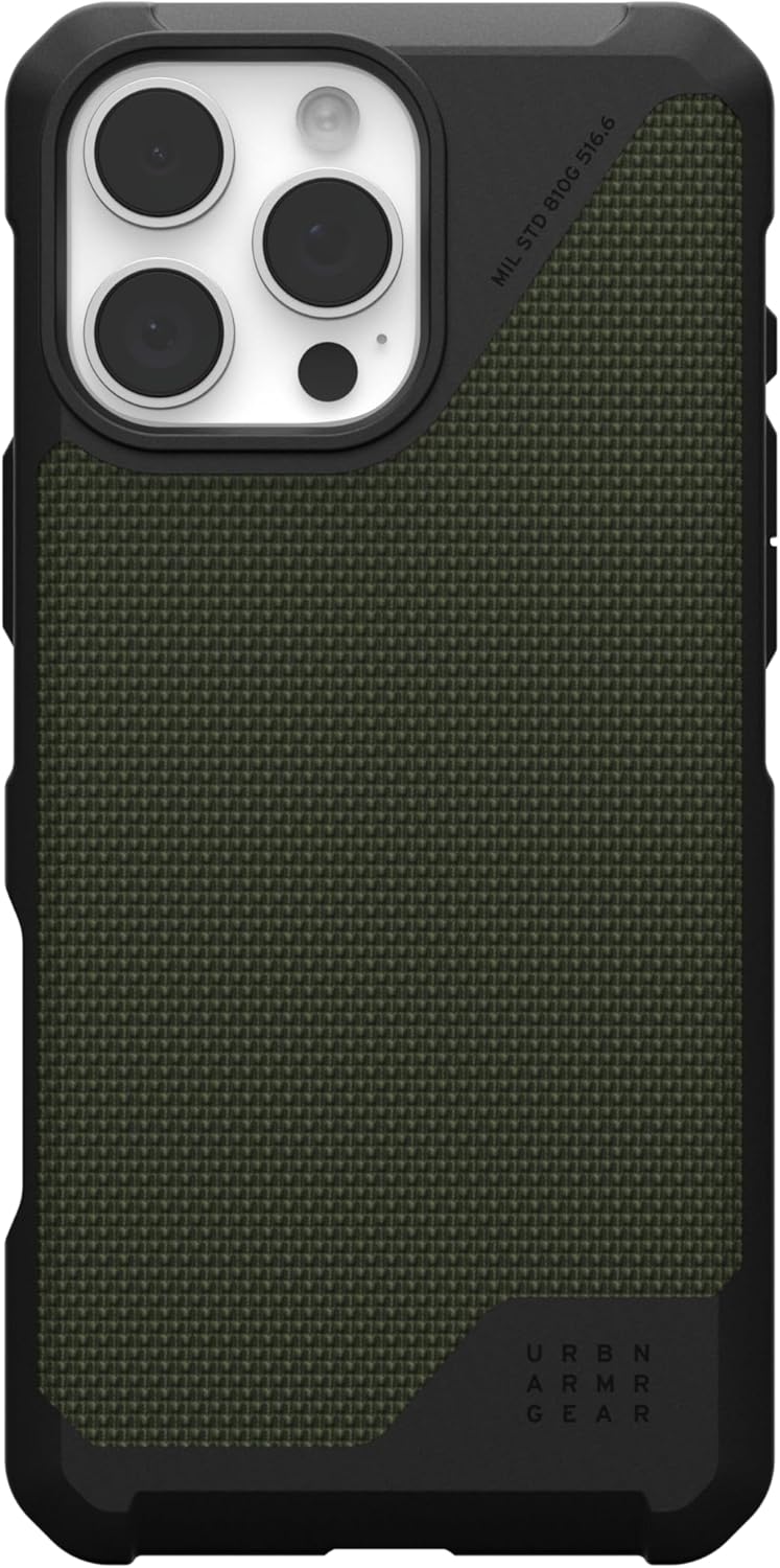 UAG Magsafe Metropolis LT Case for iPhone 16 Pro/16 Pro MAX - Kevlar Olive [V] - كفر حماية عالية - ماغ سيف