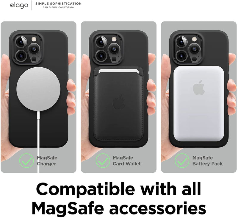 Elago iPhone 13 Pro MagSafe Soft Silicone Case - Black [V] - كفر حماية مع  ماغ سيف