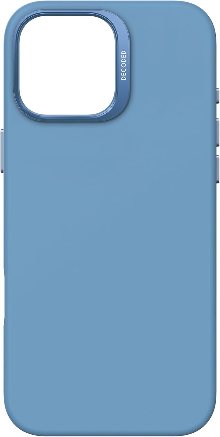 Decoded AntiMicrobial Silicone Case for iPhone 16 Pro/16 Pro MAX - Light Blue [V] - كفر حماية عالية - سيليكون - ماغ سيف