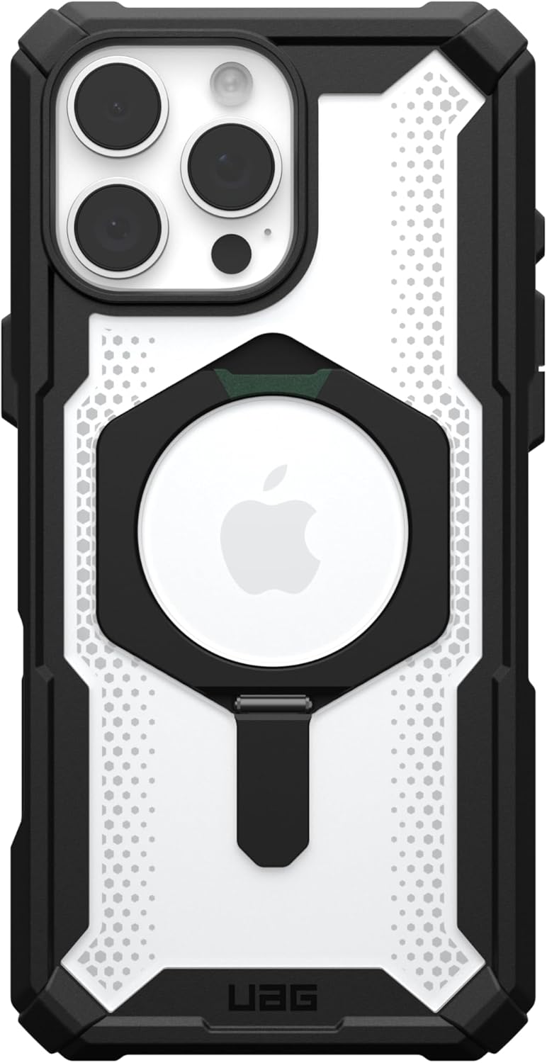 UAG Magsafe Plasma XTE Case for iPhone 16 Pro/16 Pro MAX - Black/Clear [V] - كفر حماية عالية - ستاند بالطول و العرض - ماغ سيف