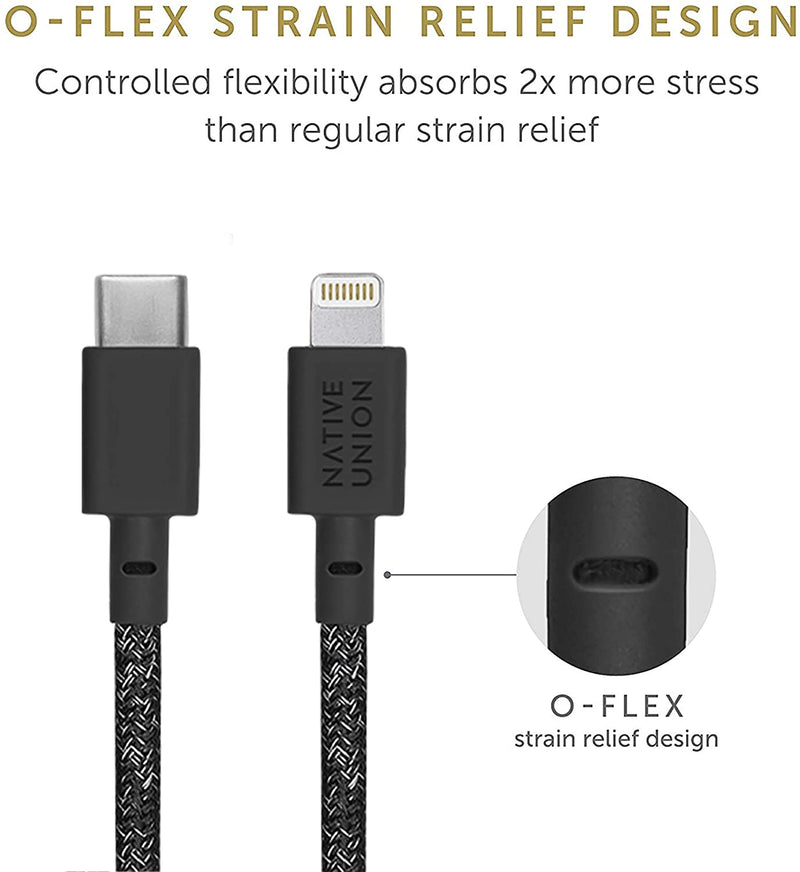 Native Union Belt Cable XL USB-C to Lightning 3M - Cosmos - سلك شحن ايفون - نيتف يونيون - مقاوم للقطع - 3 متر - كفالة 12 شهر