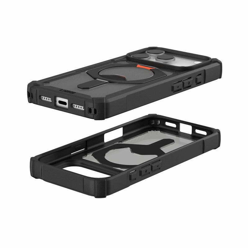 UAG iPhone 17 Pro/ 17 Pro Max Plasma XTE Magsafe Case - Black/Pop Orange [V] - كفر حماية عالية - ايفون 17 برو / 17 بروماكس - ستاند بالطول والعرض - ماغ سيف