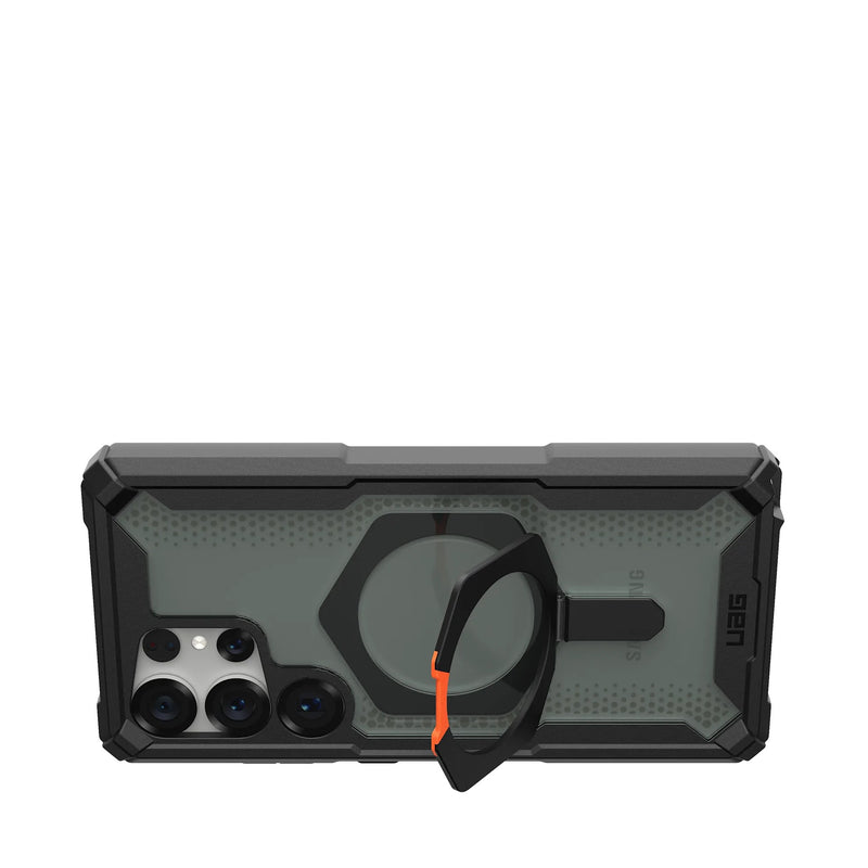 UAG Samsung Galaxy S25 Ultra Plasma XTE Magsafe Case - Black/Orange [V] -  S25 كفر جلاجسي  - حماية عالية - ماغ سيف - مسكه + ستاند - سامسونج ألتر