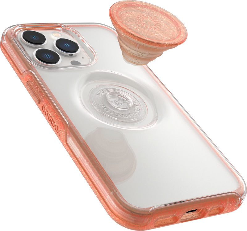 OtterBox iPhone Otter+Pop Symmetry Clear Case - Clear Coral [V] - كفر حماية عاليه مع ماسكة دائرية