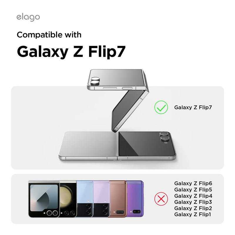 Elago Samsung Galaxy Z Flip 7 Magnetic PC Clear Case [V] - كفر سامسونج  - حماية عالية - ماغ سيف - شفاف