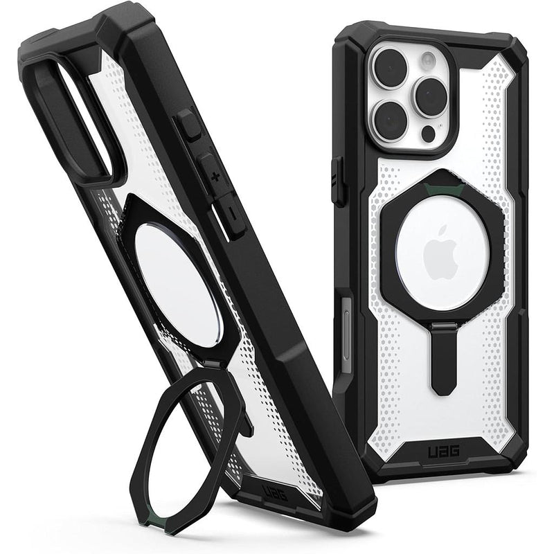 UAG Magsafe Plasma XTE Case for iPhone 16 Pro/16 Pro MAX - Black/Clear [V] - كفر حماية عالية - ستاند بالطول و العرض - ماغ سيف