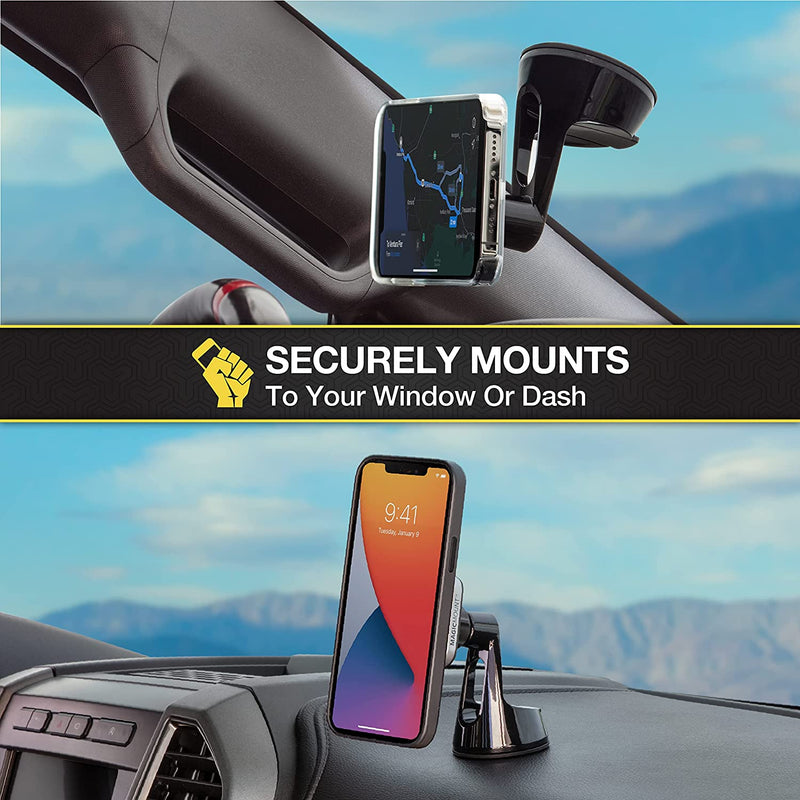 Scosche MagicMount Pro 2, Universal Magsafe/Magnetic Suction Cup Mount for Car - ستاند سيارة - مغناطيس - سكوشي