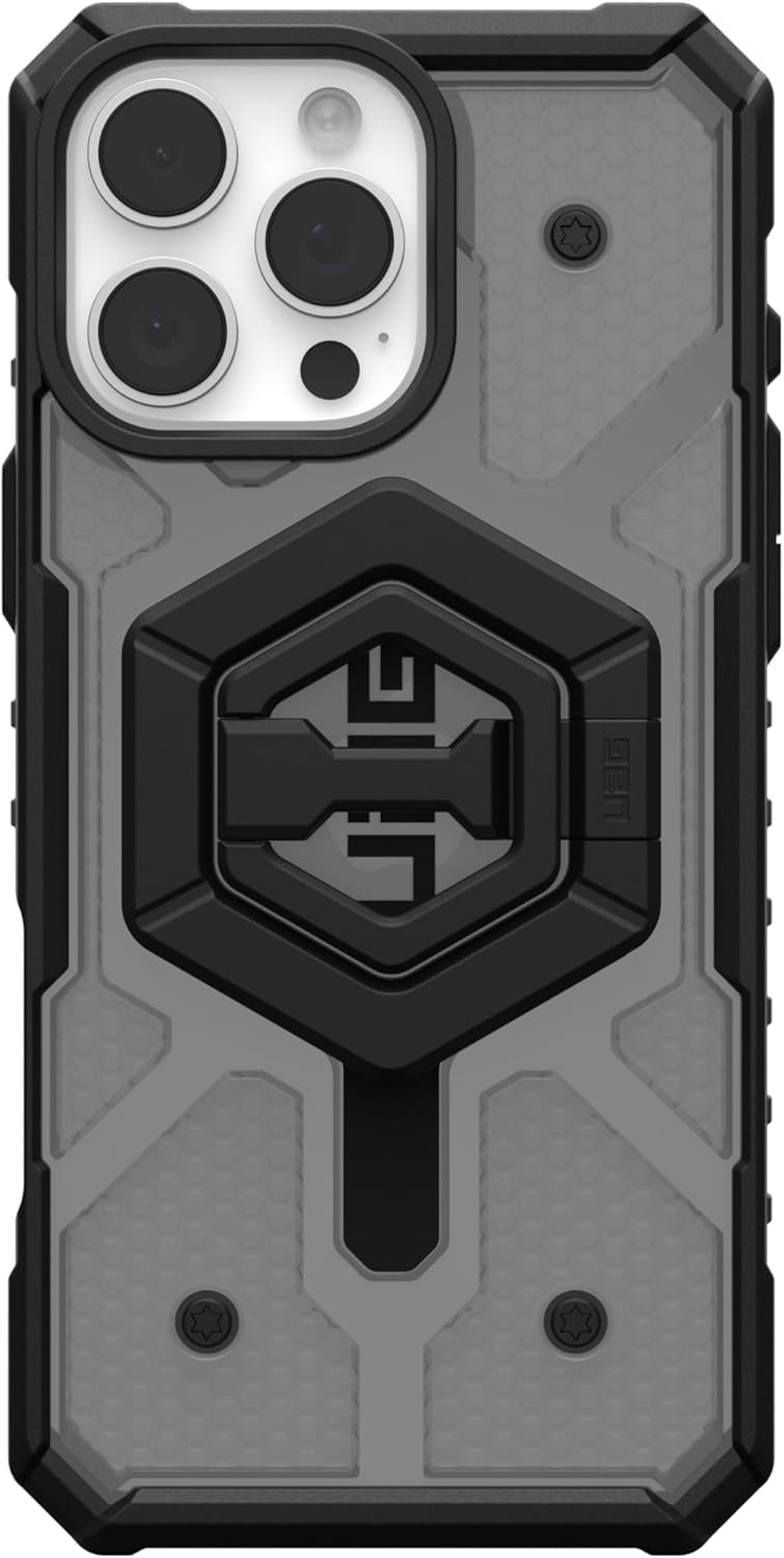 UAG iPhone Magsafe Pathfinder Clear Case for iPhone 16 Pro/16 Pro MAX - Case - Ash / Black Stand [V] - كفر حماية عالية + ستاند بالطول و العرض - ماغ سيف