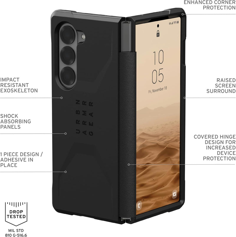 UAG Samsung Galaxy Z Fold 6 Civilian Black [V] - كفر سامسونج  - حماية عالية - اسود