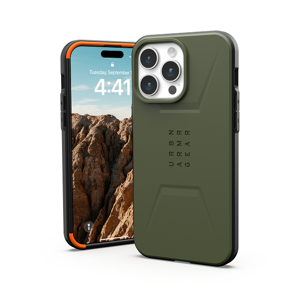 UAG Civilian Magsafe Case for iPhone 15 Pro/15 Pro Max - Olive Drab - [V] - كفر حماية عالية - ماغ سيف