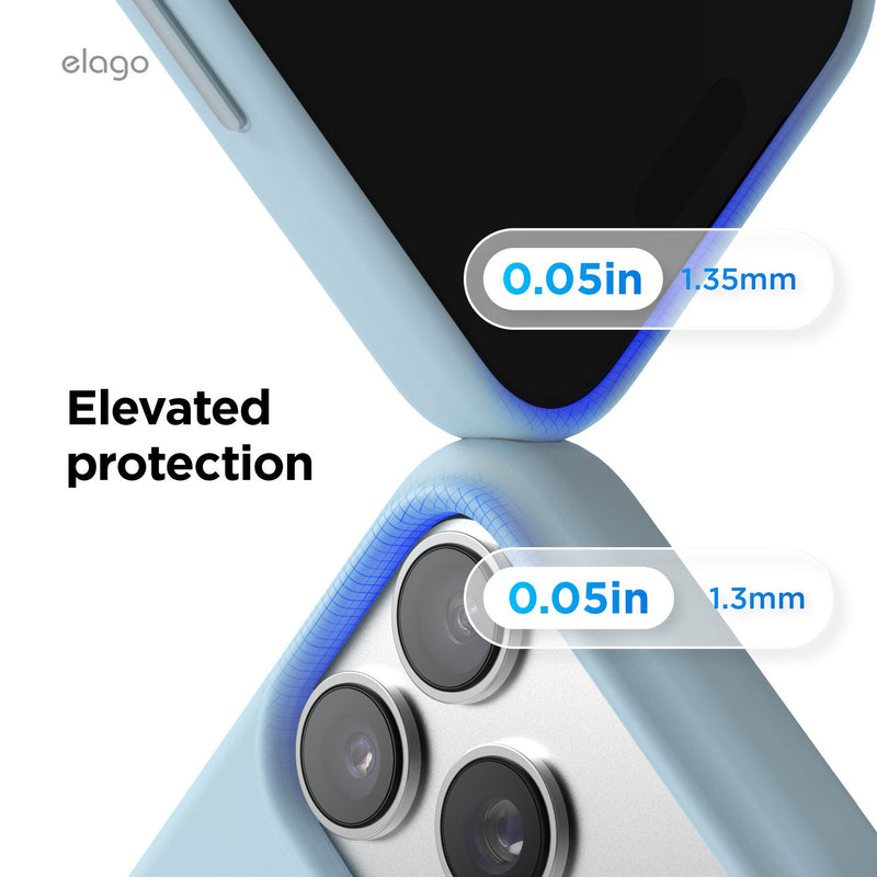 Elago iPhone 17 Pro / Pro Max Magnetic Silicone Case (Camera Control Key Included) - Sky Blue  [V] - كفر حماية عالية - سيليكون - ايفون 17 برو / 17 بروماكس - ايلاجو - ماغ سيف