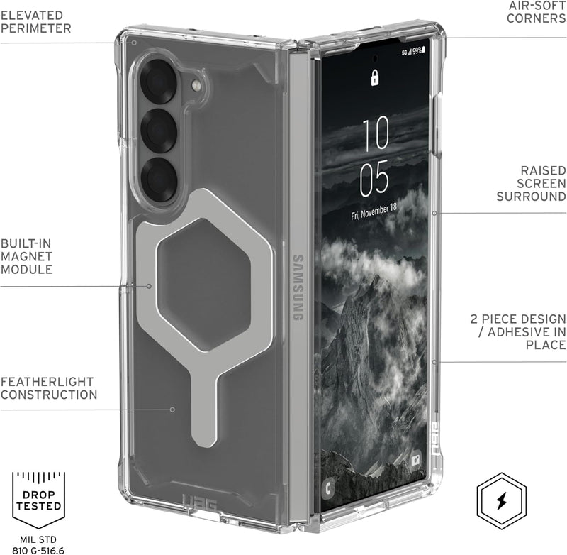 UAG Samsung Galaxy Z Fold 6 Plyo Pro Ice - Silver [V] - كفر سامسونج  - حماية عالية - ماغ سيف