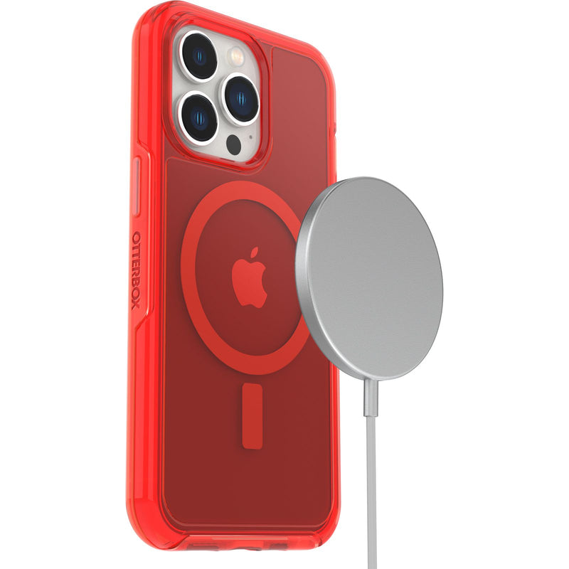 OtterBox Symmetry Plus Magsafe Clear Case - Translucent Red [V] - كفر حماية عالية - ماغ سيف