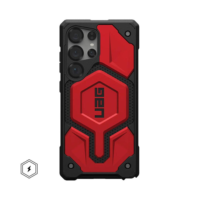 UAG Samsung Galaxy S25 Ultra Monarch Pro Case - Crimson [V] -  S25 كفر جلاجسي  - حماية عالية - ماغ سيف - سامسونج ألتر