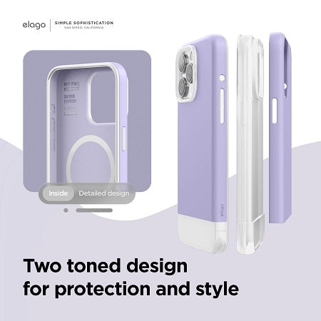 Elago iPhone 15 Pro 15 Pro Max Magsafe Glide Case - Purple / Transparent [V] كفر ايفون 15برو/15برو ماكس  مع ماجسيف