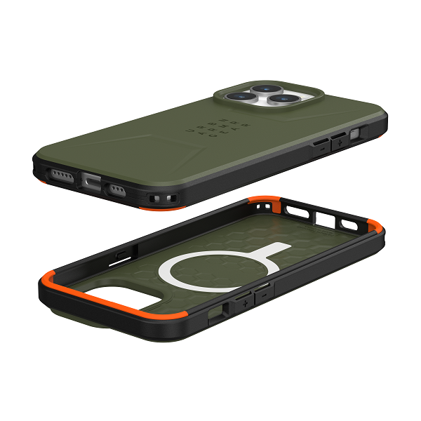 UAG Civilian Magsafe Case for iPhone 15 Pro/15 Pro Max - Olive Drab - [V] - كفر حماية عالية - ماغ سيف