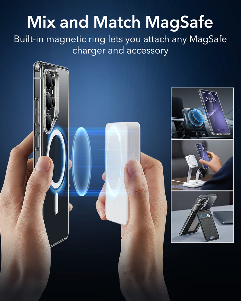 ESR Samsung S25 Ultra Classic Hybrid Magnetic Case (HaloLock) - Clear [V] -  S25 كفر جلاجسي  - حماية عالية - ماغ سيف - شفاف - سامسونج ألتر