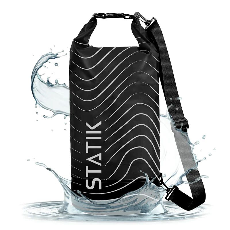 Statik Marcase - Waterproof Floating Bag 10L - Black - حقيبة ضد الماء - خاصية الطفو فوق الماء - سعة 10 لتر - جيوب خارجية