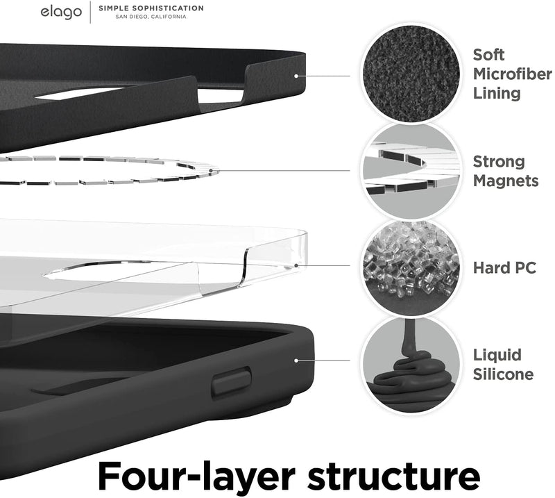 Elago iPhone 13 Pro MagSafe Soft Silicone Case - Black [V] - كفر حماية مع  ماغ سيف