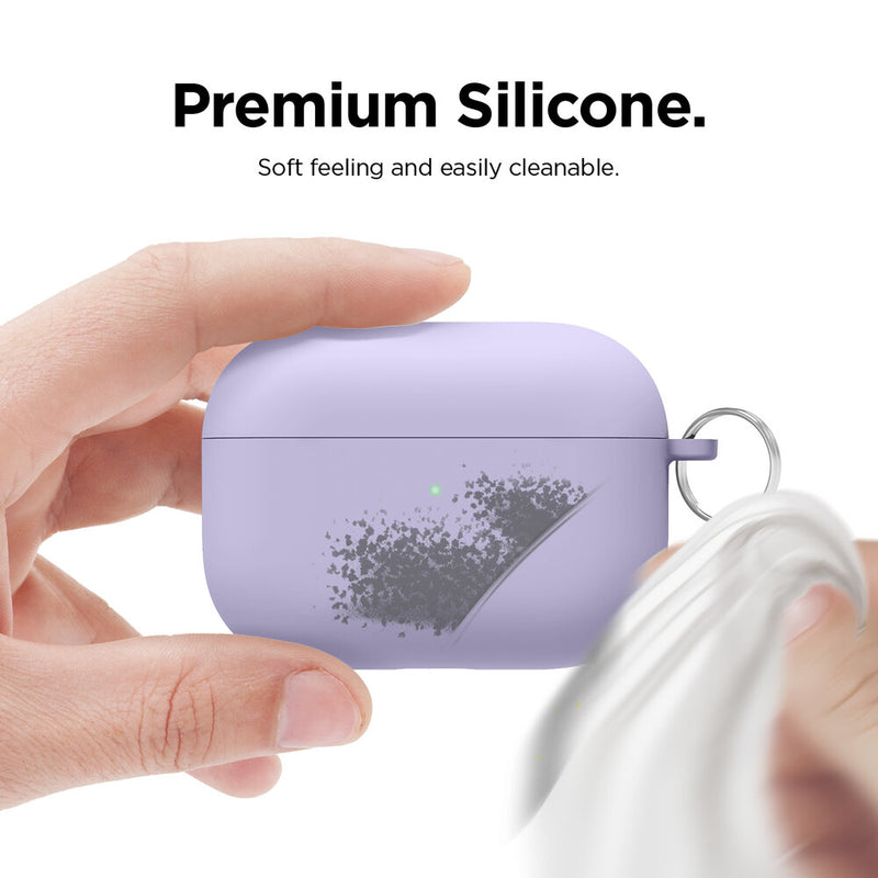 Elago Liquid Hybrid Hang Case for Apple AirPods Pro 1 - 2019 - Lavender - كفر حماية سماعة ابل ايربدوز برو - ايلاقو - مع ميدالية مفاتيح