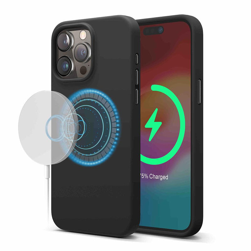 Elago iPhone Magnetic Silicone Case 15 Pro 15 Pro Max -Black  [V] كفر ايفون 15برو/15برو ماكس  مع ماجسيف