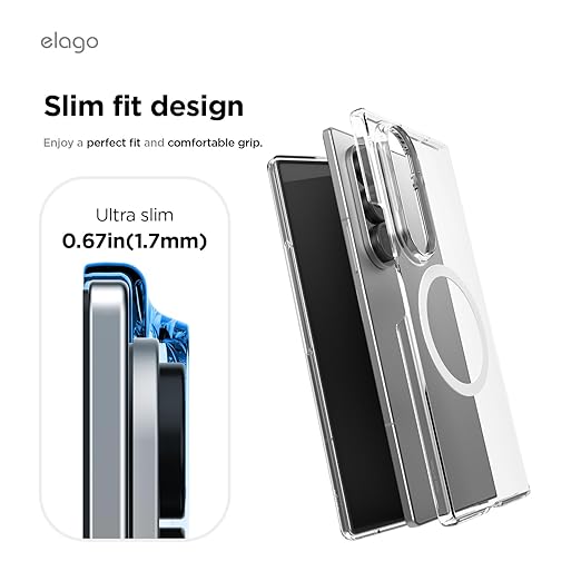 Elago Samsung Galaxy Z Fold 7 Magnetic Clear Case [V] - كفر سامسونج  - حماية عالية - ماغ سيف - شفاف (Copy)