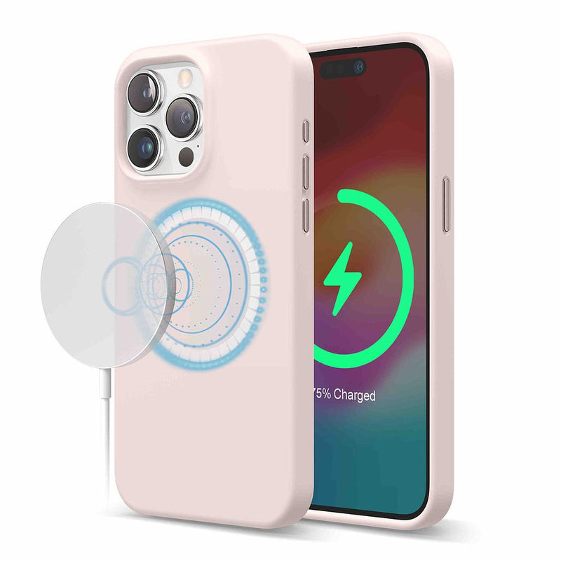 Elago iPhone Magnetic Silicone Case 15 Pro 15 Pro Max -Lovely Pink [V] كفر ايفون 15برو/15برو ماكس  مع ماجسيف