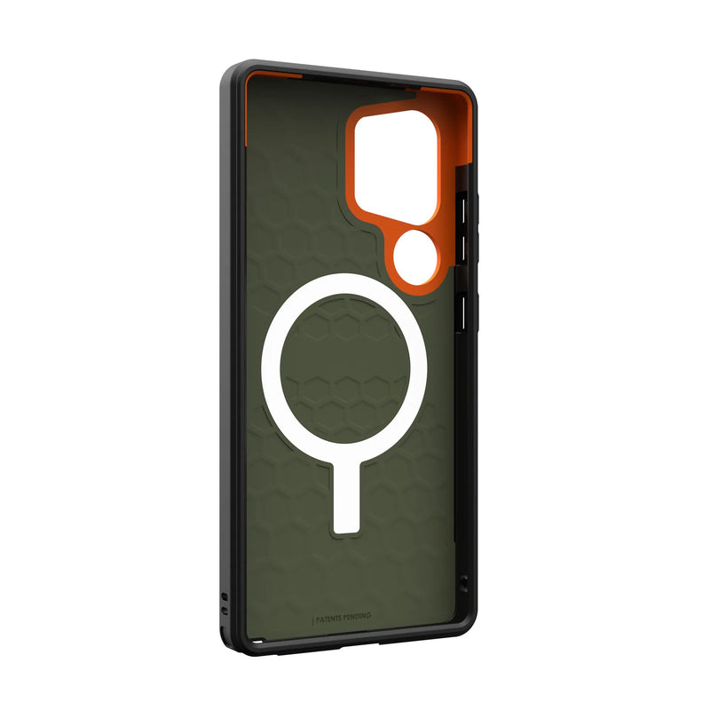 UAG Samsung Galaxy S25 Ultra Civilian MagSafe Case - Olive Drab/Orange [V] -  S25 كفر جلاجسي  - حماية عالية - ماغ سيف - سامسونج ألتر