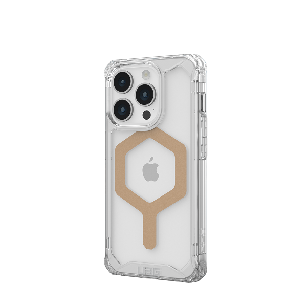 UAG iPhone 15 Pro Max Plyo Magsafe Case -Ice / Gold [V] كفر حماية عالية - ماغ سيف