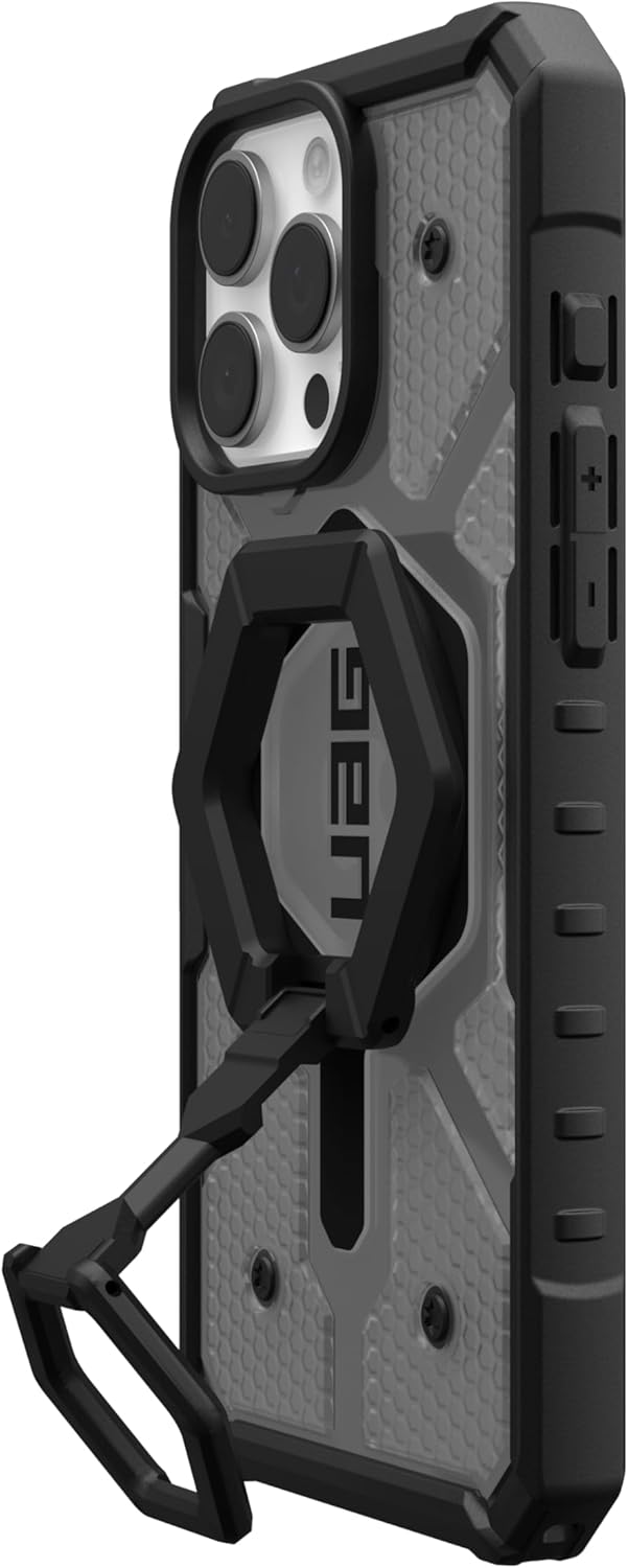 UAG iPhone Magsafe Pathfinder Clear Case for iPhone 16 Pro/16 Pro MAX - Case - Ash / Black Stand [V] - كفر حماية عالية + ستاند بالطول و العرض - ماغ سيف