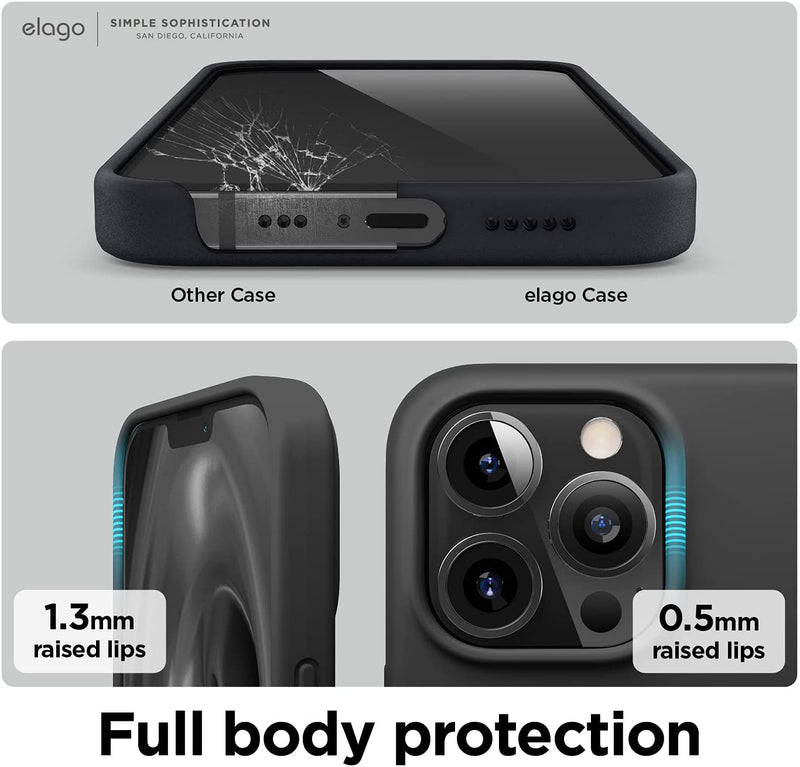 Elago iPhone 13 Pro MagSafe Soft Silicone Case - Black [V] - كفر حماية مع  ماغ سيف