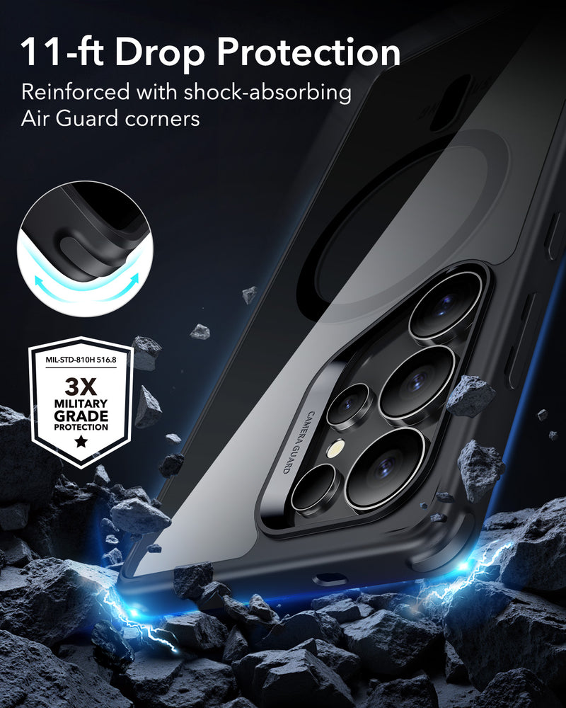 ESR Samsung S25 Ultra Classic Hybrid Magnetic Case (HaloLock) - Clear Black [V] -  S25 كفر جلاجسي  - حماية عالية - ماغ سيف - شفاف اسود - سامسونج ألتر