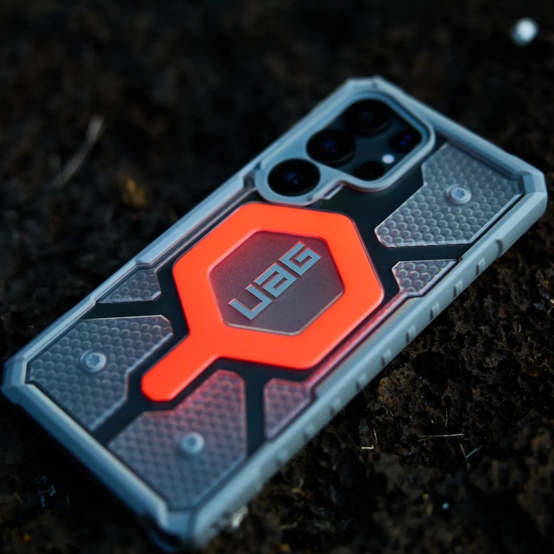 UAG Samsung Galaxy S25 Ultra Pathfinder Lanyard MagSafe Case - Active Lava [V] -  S25 كفر جلاجسي  - حماية عالية - ماغ سيف - مع خيط علاقه - سامسونج ألتر