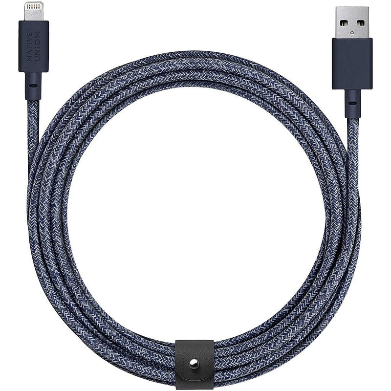 Native Union Belt Cable XL - USB A to Lightning 3M - Indigo [V] - سلك شحن ايفون - نيتف يونيون - مقاوم للقطع - 3متر - كفالة 12 شهر