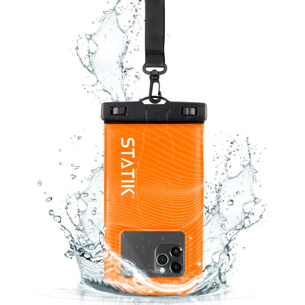 Statik MarCase Floating Waterproof Phone Pouch Case - Orange - كفر ضد الماء - مناسب لجميع انواع واحجام الاجهزة