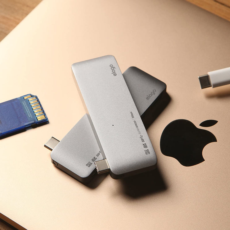 Elago Aluminum Charging Multi Hub USB-C - Space Gray [V] - وصلة تايب سي - 5 في 1 - لاجهزة الايباد برو والماك بوك - متعددة الاستخدام - كفالة 12 شهر