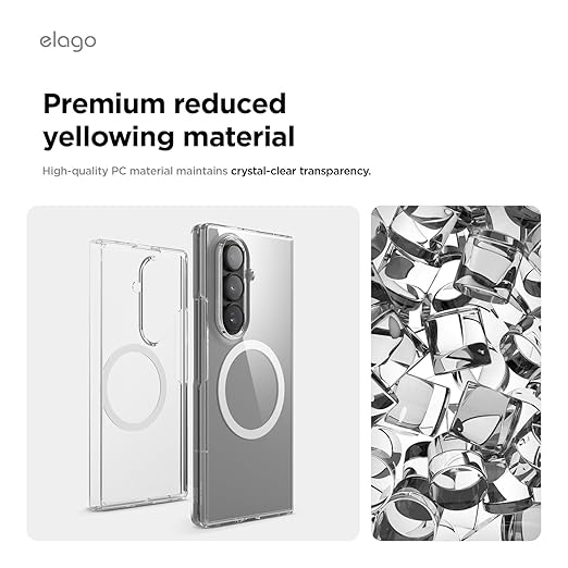 Elago Samsung Galaxy Z Fold 7 Magnetic Clear Case [V] - كفر سامسونج  - حماية عالية - ماغ سيف - شفاف (Copy)