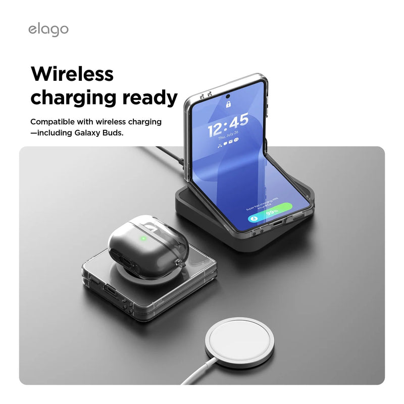 Elago Samsung Galaxy Z Flip 7 Magnetic PC Clear Case [V] - كفر سامسونج  - حماية عالية - ماغ سيف - شفاف