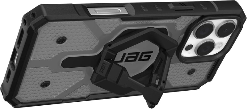 UAG iPhone Magsafe Pathfinder Clear Case for iPhone 16 Pro/16 Pro MAX - Case - Ash / Black Stand [V] - كفر حماية عالية + ستاند بالطول و العرض - ماغ سيف