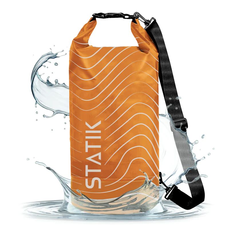 Statik Marcase - Waterproof Floating Bag 10L - Orange - حقيبة ضد الماء - خاصية الطفو فوق الماء - سعة 10 لتر - جيوب خارجية