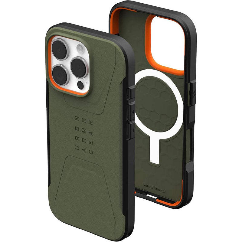 UAG iPhone 16 Pro Magsafe Civilian Case -Olive Drab [V] - كفر حماية عالية - ماغ سيف