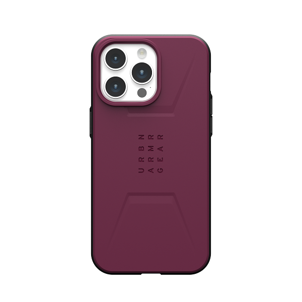 UAG Civilian Magsafe Case for iPhone 15 Pro/15 Pro Max - Bordeaux - [V] - كفر حماية عالية - ماغ سيف