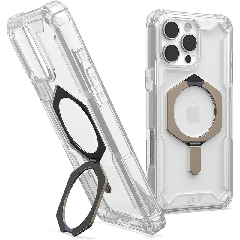 UAG Plyo XTE Magsafe Case for iPhone 16 Pro/16 Pro MAX - Clear/Titanium [V] - كفر حماية عالية - ستاند بالطول و العرض - ماغ سيف