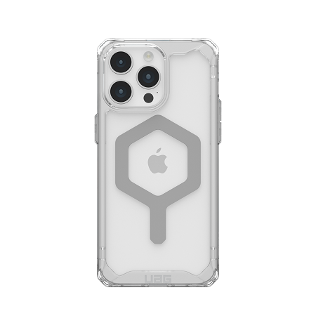 UAG Plyo Magsafe Case for iPhone 15 Pro/15 Pro Max - Ice / Silver [V] -  كفر حماية عالية - ماغ سيف - شفاف