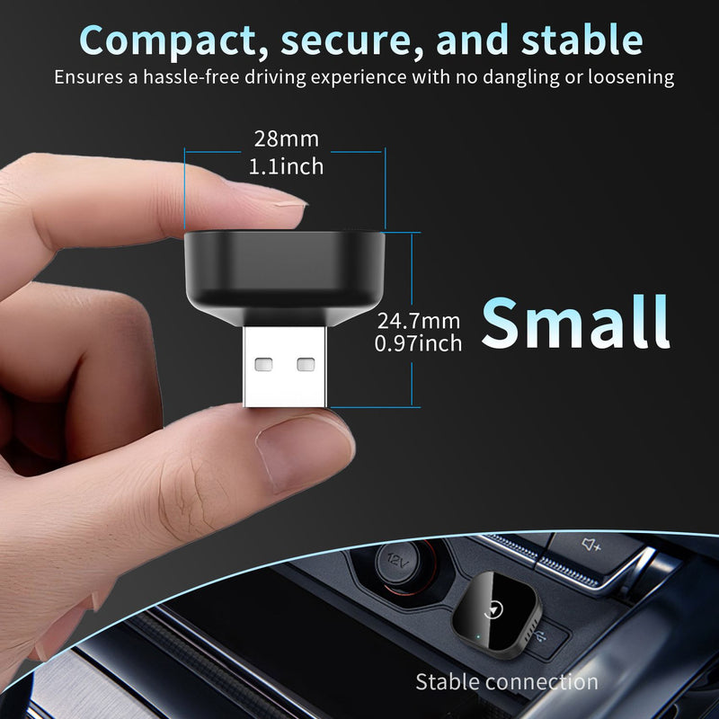 2 in 1 Wired To Wireless CarPlay /Android Auto Dongle (USB-C Adapter Included) [V] - وصلة كار بلاي - بلوتوث - 2 في 1 - يو اس بي + تايب سي - كفالة 12 شهر