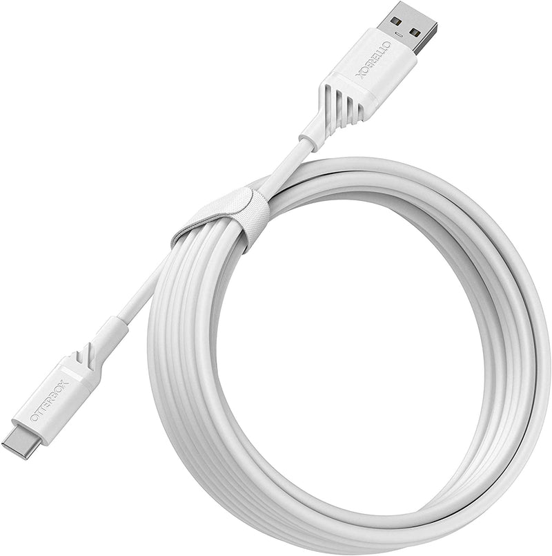 Otterbox USB-A to USB-C Cable – Standard 3 Meter - White [V] - سلك شحن تايب سي - اوتربوكس - عالي الجودة - طول 3 متر - مقاوم للقطع - كفالة 5 سنين