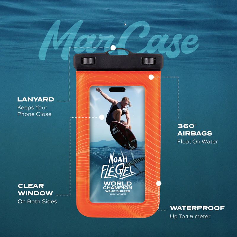 Statik MarCase Floating Waterproof Phone Pouch Case - Orange - كفر ضد الماء - مناسب لجميع انواع واحجام الاجهزة