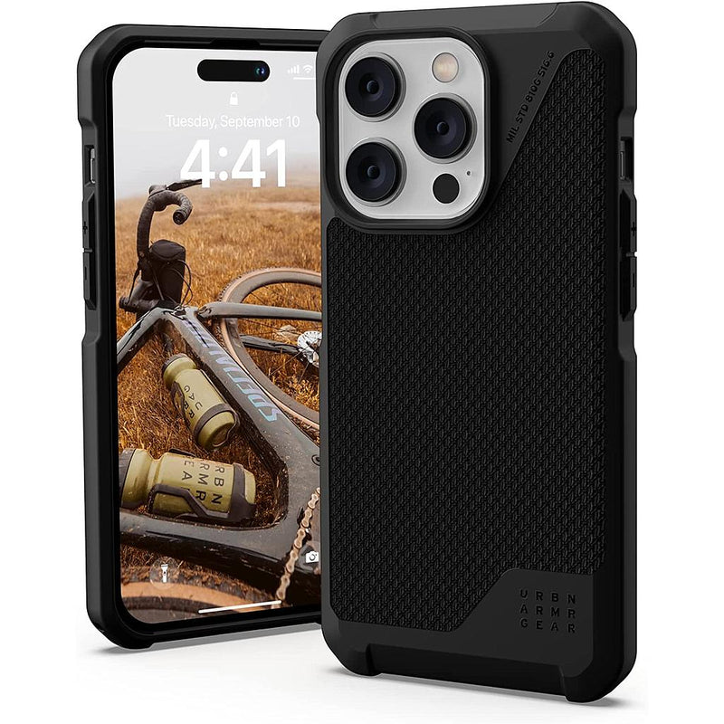 UAG Metropolis LT Case- Kevlar Black - 14/14 Pro/14 Plus/14 Pro Max  MagSafe Case [V] - كفر حماية عالية - يو اي جي - ماغ سيف